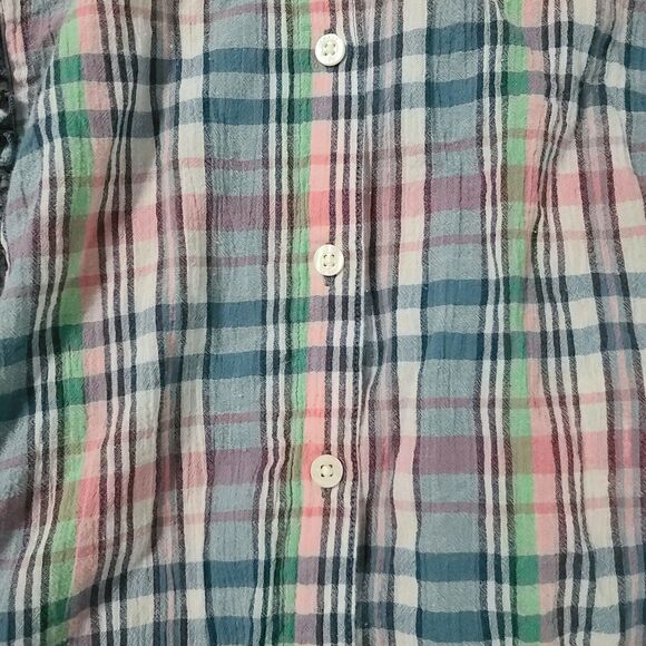 Chaps Womens Button Up Shirt Multicolor Size M 100% Cotton Long Sleeve Stretch - Picture 11 of 12